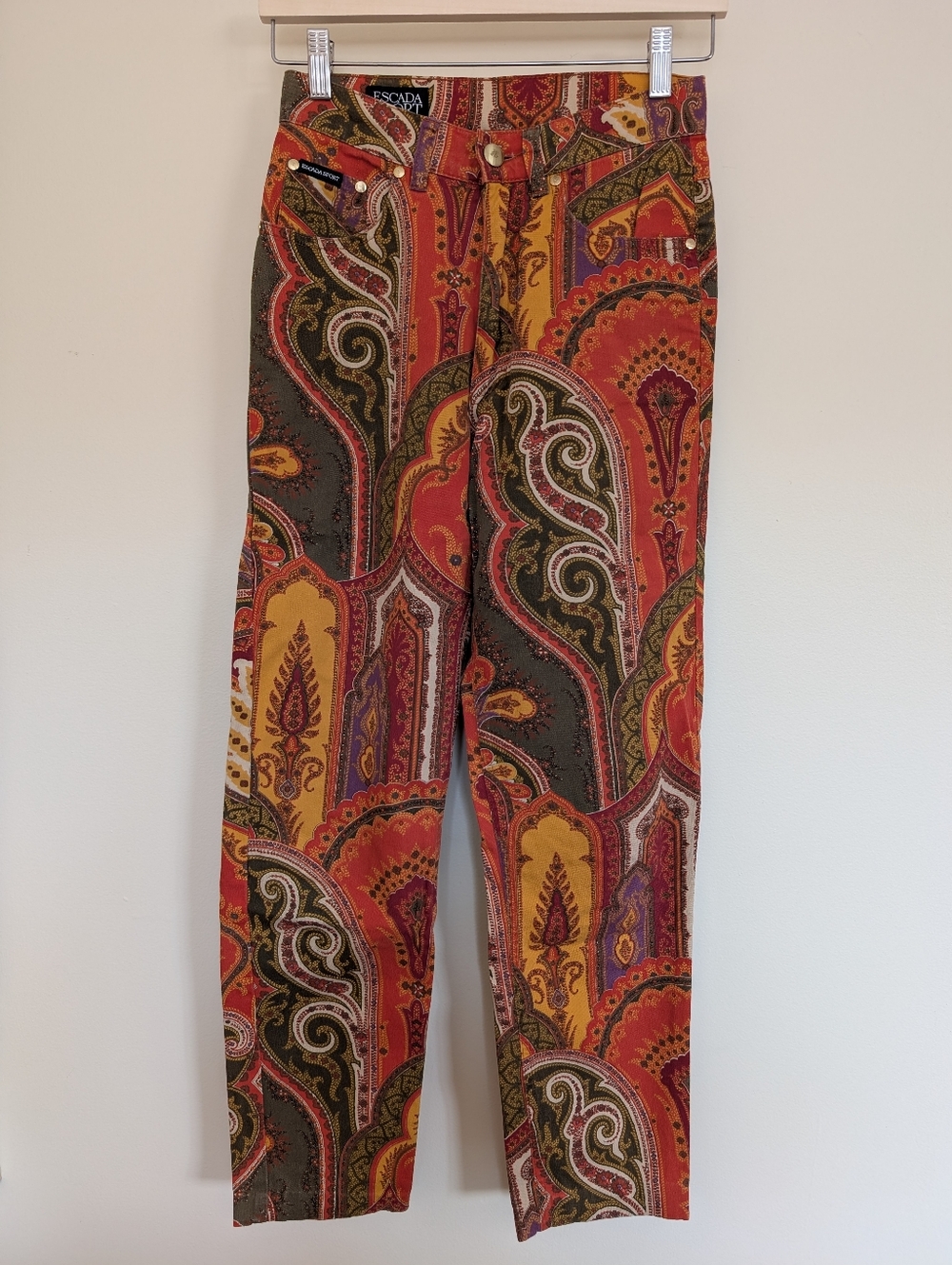 Vintage Escada Sport Paisley Print Pants 34 XS